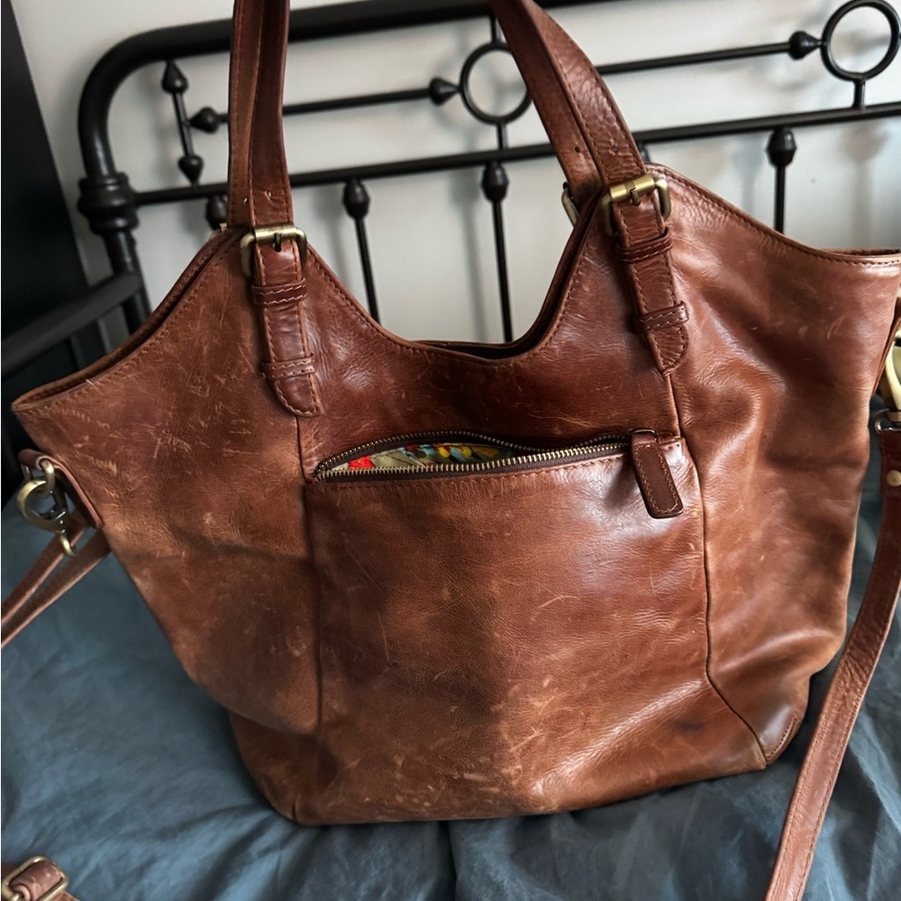 Elegant Brown Leather Tote Bag